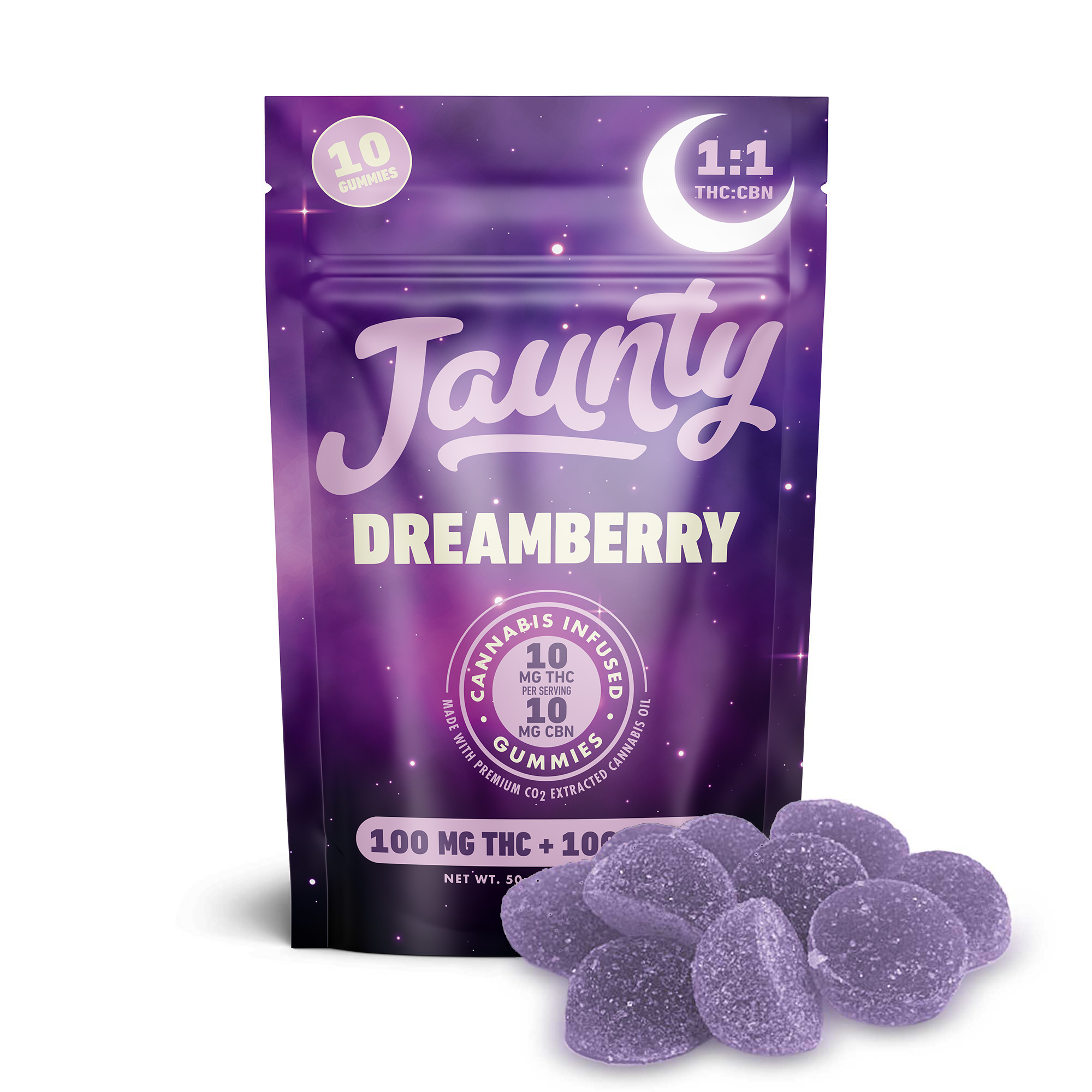 Photograph of Product: Dreamberry Gummies | 1:1 THC:CBN | 100mg | 10pk