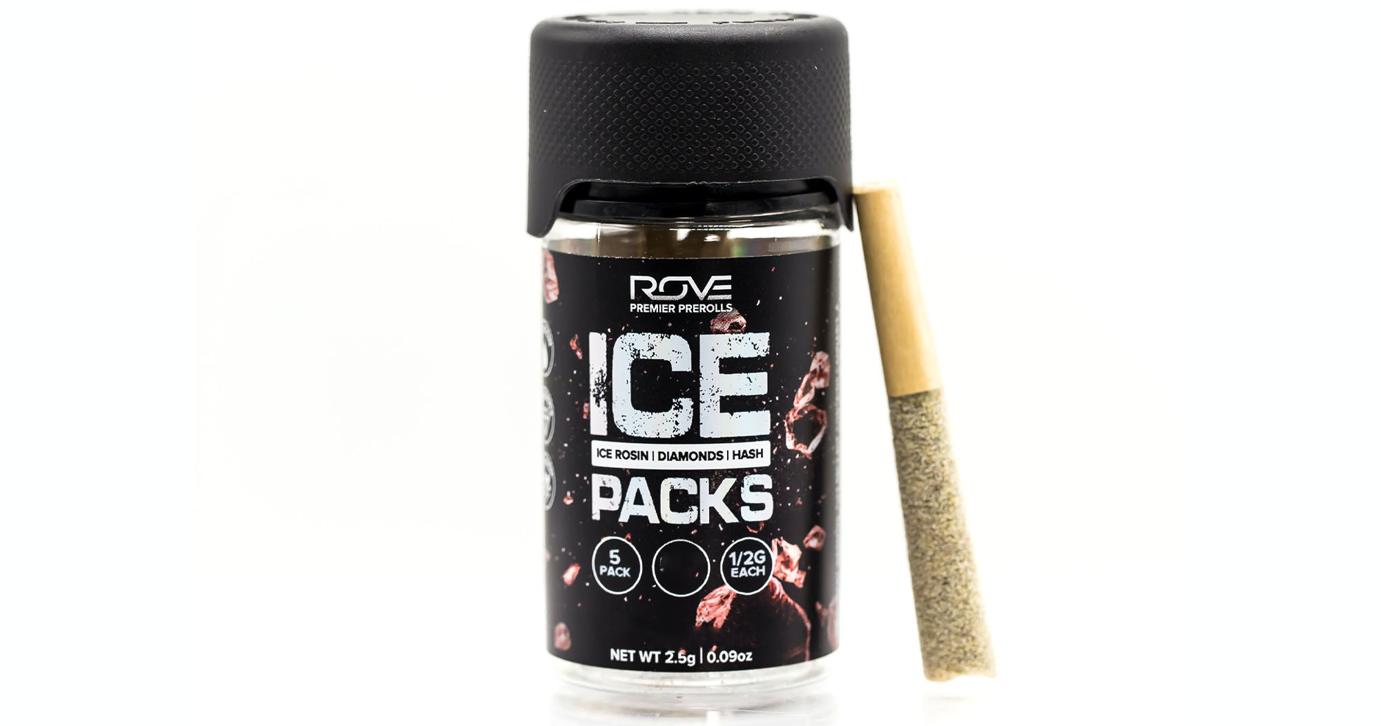 Photograph of product: (25172) ROVE Ice packs Purple Trainwreck Infused Pre-rolls 3pk
