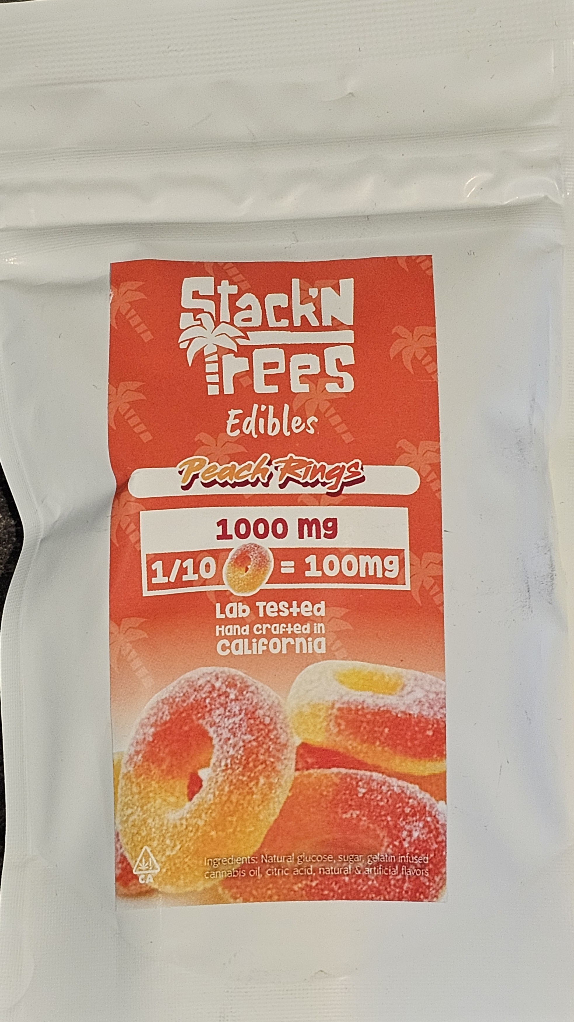 Photograph of product: ST | Peach Rings 1000MG