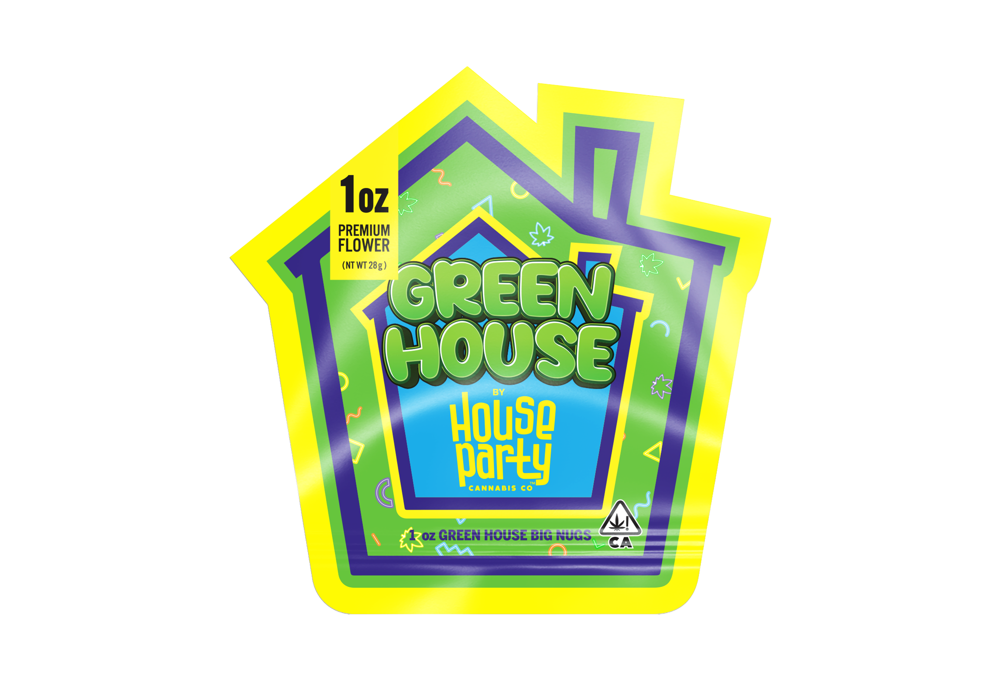 Photograph of product: HOUSE PARTY - FLOWER - - GREEN HOUSE - Oui'd - MARSHMALLOW OG - 28g