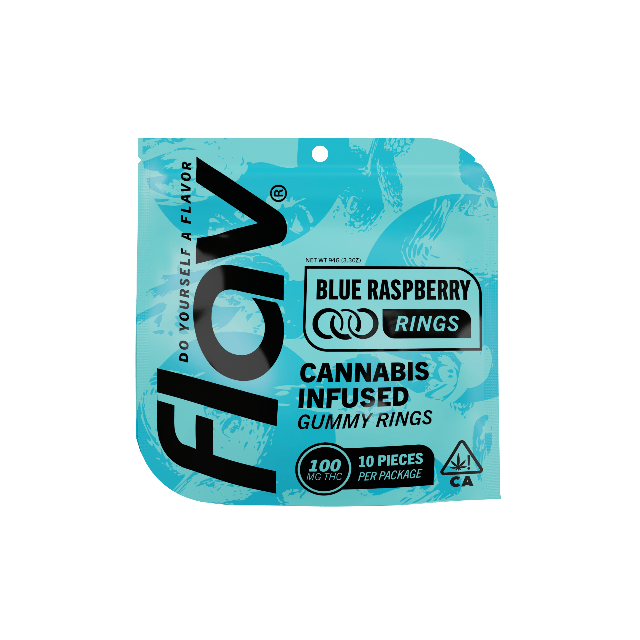 Photograph of product: Flav - Gummies Rings - Blue Raspberry (H) (100mg)