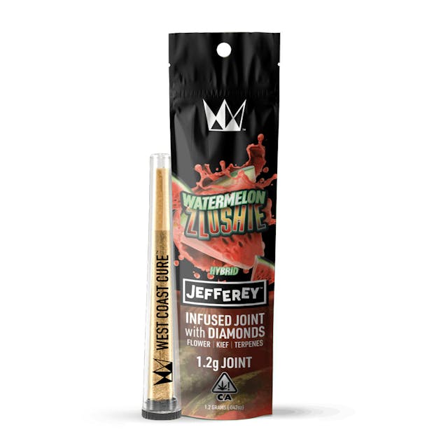 Photograph of product: Watermelon Zlushie  (H) - 1.2g Jefferey Infused Pre Roll - Watermelon Zlushie  (H)
