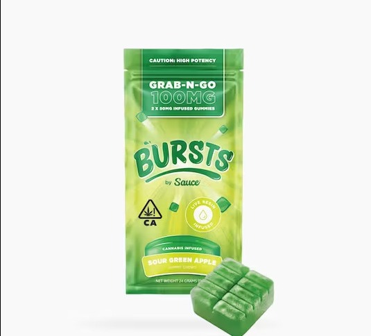 Photograph of product: Burst 200mg Gummies - Sour Green Apple