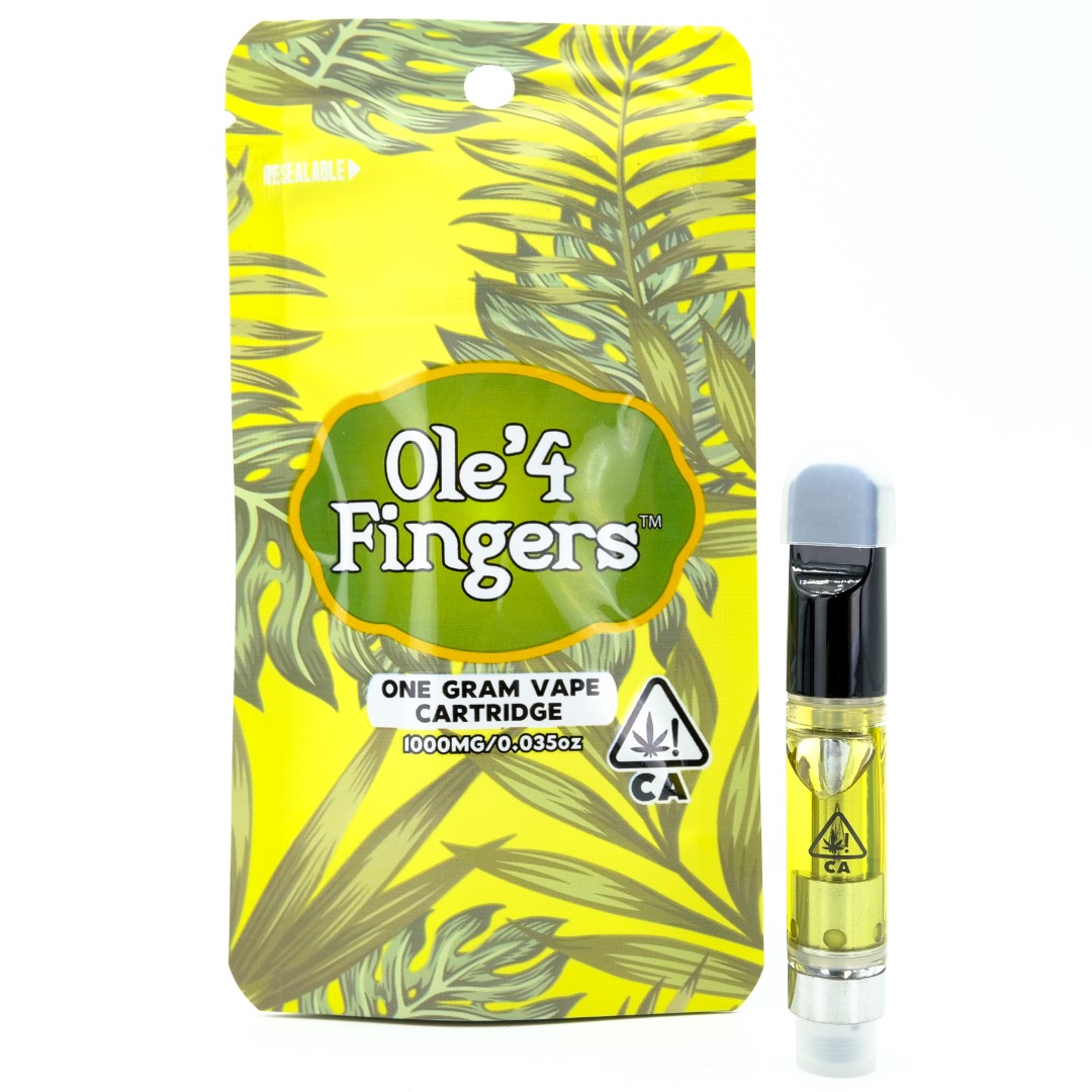 Photograph of product: Gushers 1g Distillate Cart - Ole' 4 Fingers