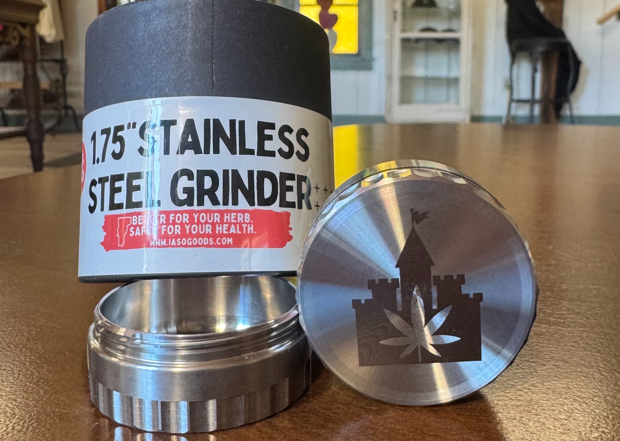 Photograph of product: 1.75in Stainless Steel Grinder | Iaso