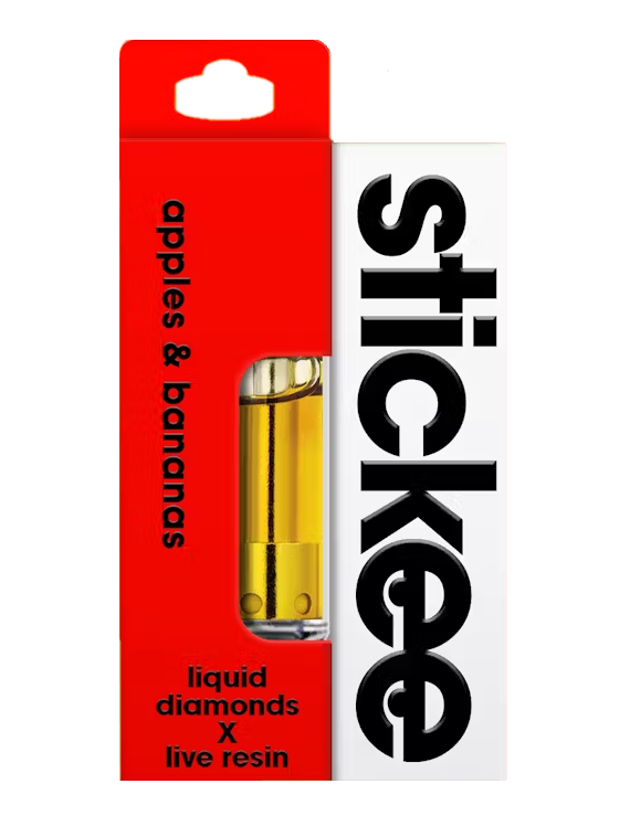 Photograph of product: Stickee Apples & Bananas Live Resin x Liquid Diamonds Cartridge Rec
