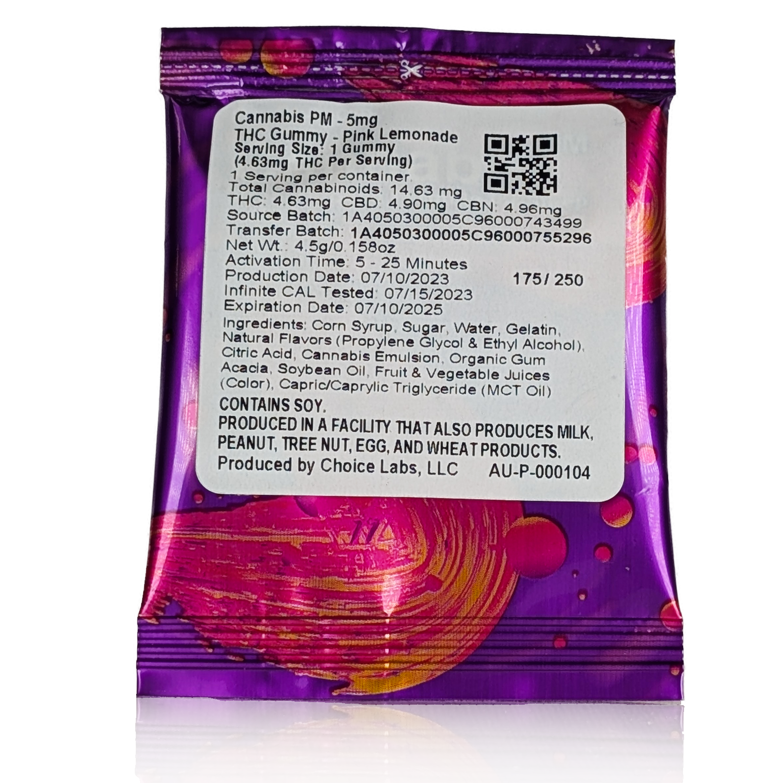 Photograph of product: OUID! PM - PINK LEMONADE SINGLE 5MG