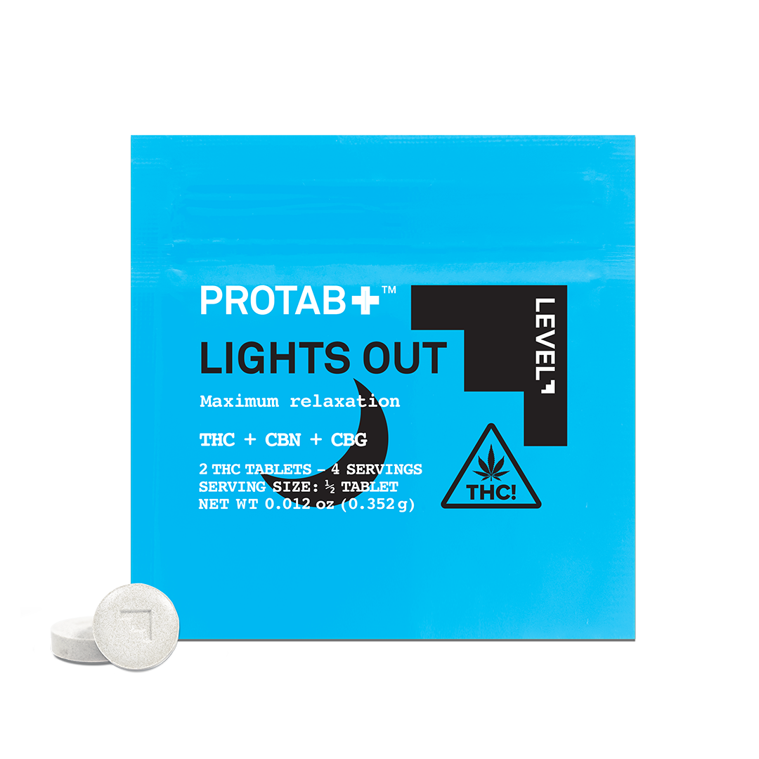 Photograph of product: Level - Protab Lights Out Pouch TH-oui:CBN:CBG - 38.6mg 2pk