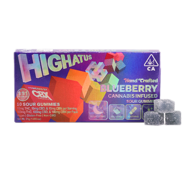 Photograph of product: HIGHATUS - BLUEBERRY THC:CBD:CBN
