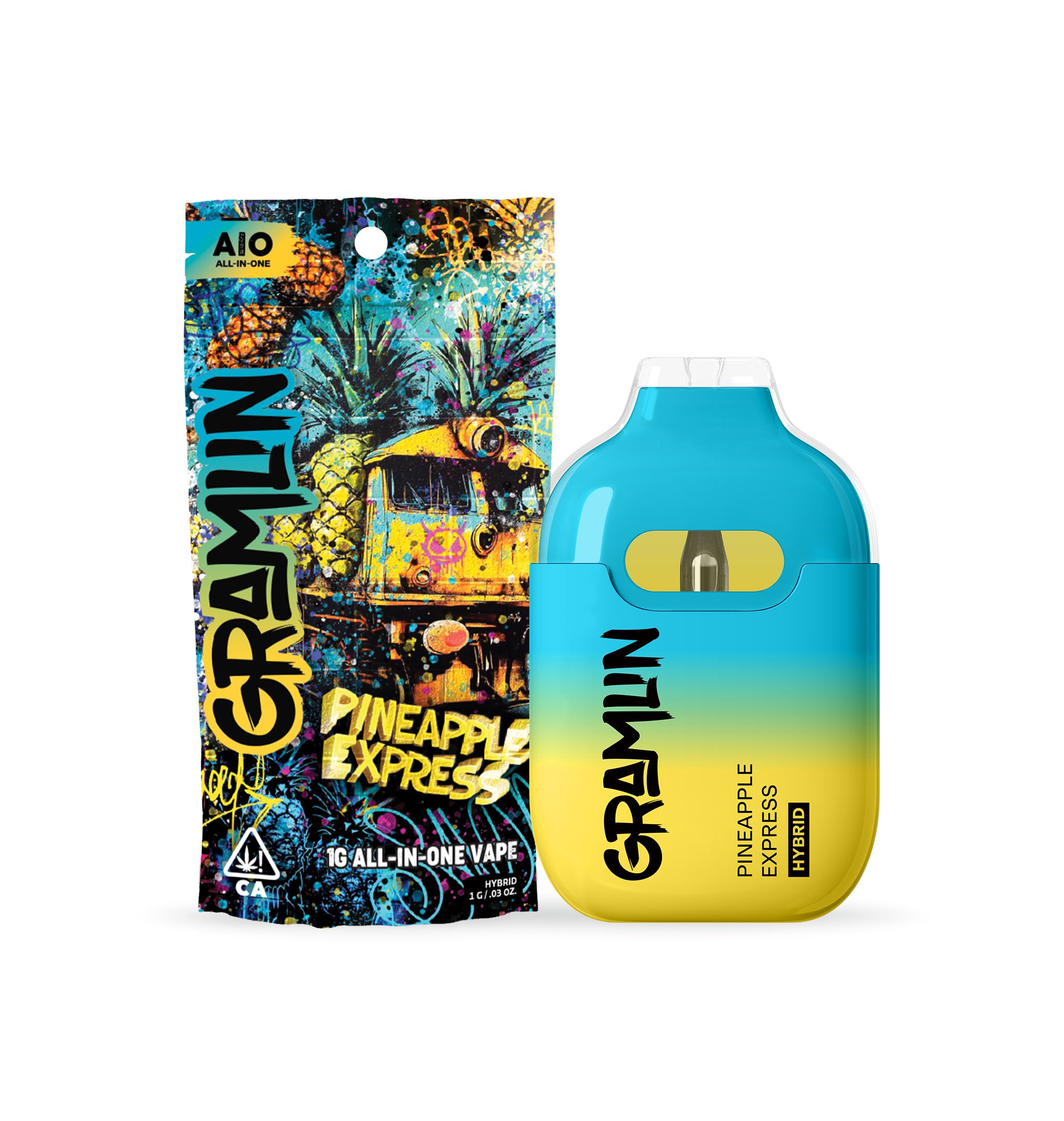 Photograph of Product: GRAMLIN ALL-IN-ONE VAPE - PINEAPPLE EXPRESS 1G