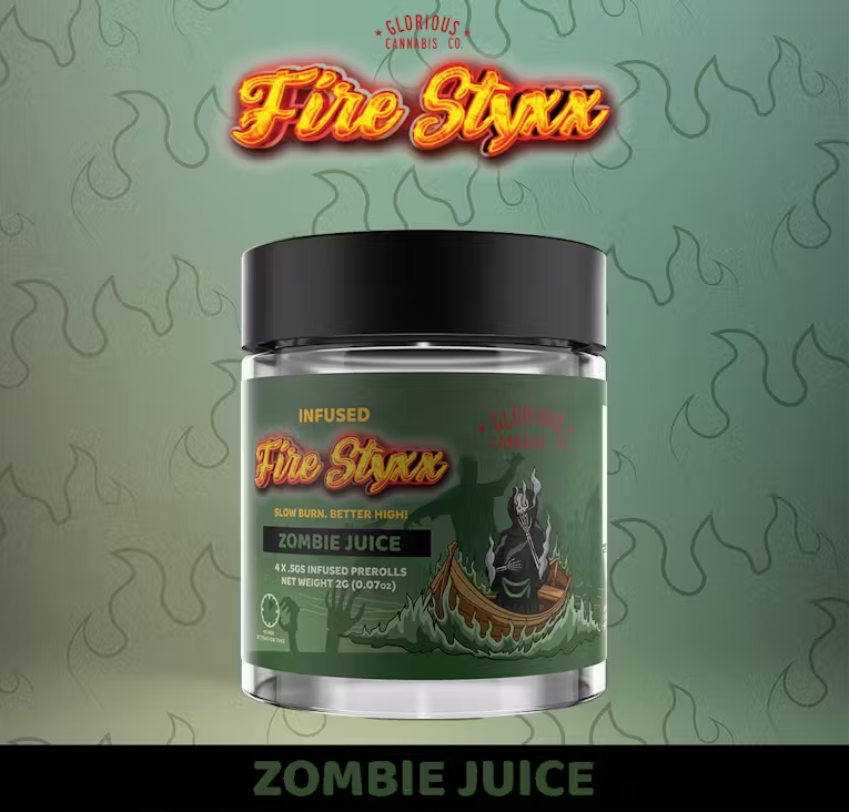 Photograph of product: Fire Styxx - Infused Pre-roll 0.5g - 4pk - Zombie Juice