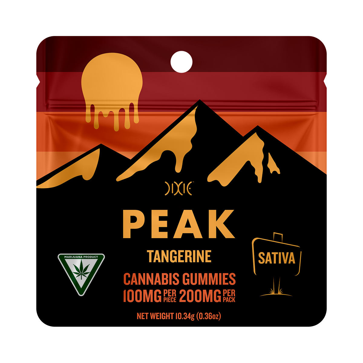 Photograph of product: Dixie Peak - Tangerine Gummy 2pk 200mg