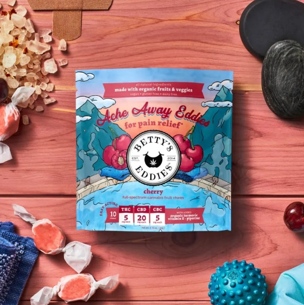 Photograph of product: Betty's Eddies | Ache Away Cherry Chews | 10 Pack