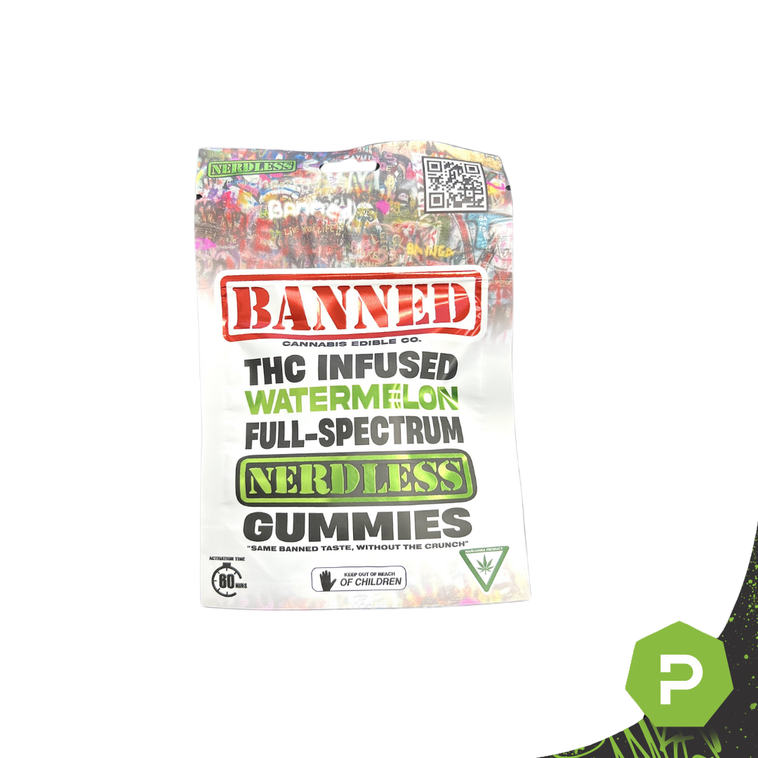 Photograph of product: Banned | 200mg Nerdless Gummies | Watermelon