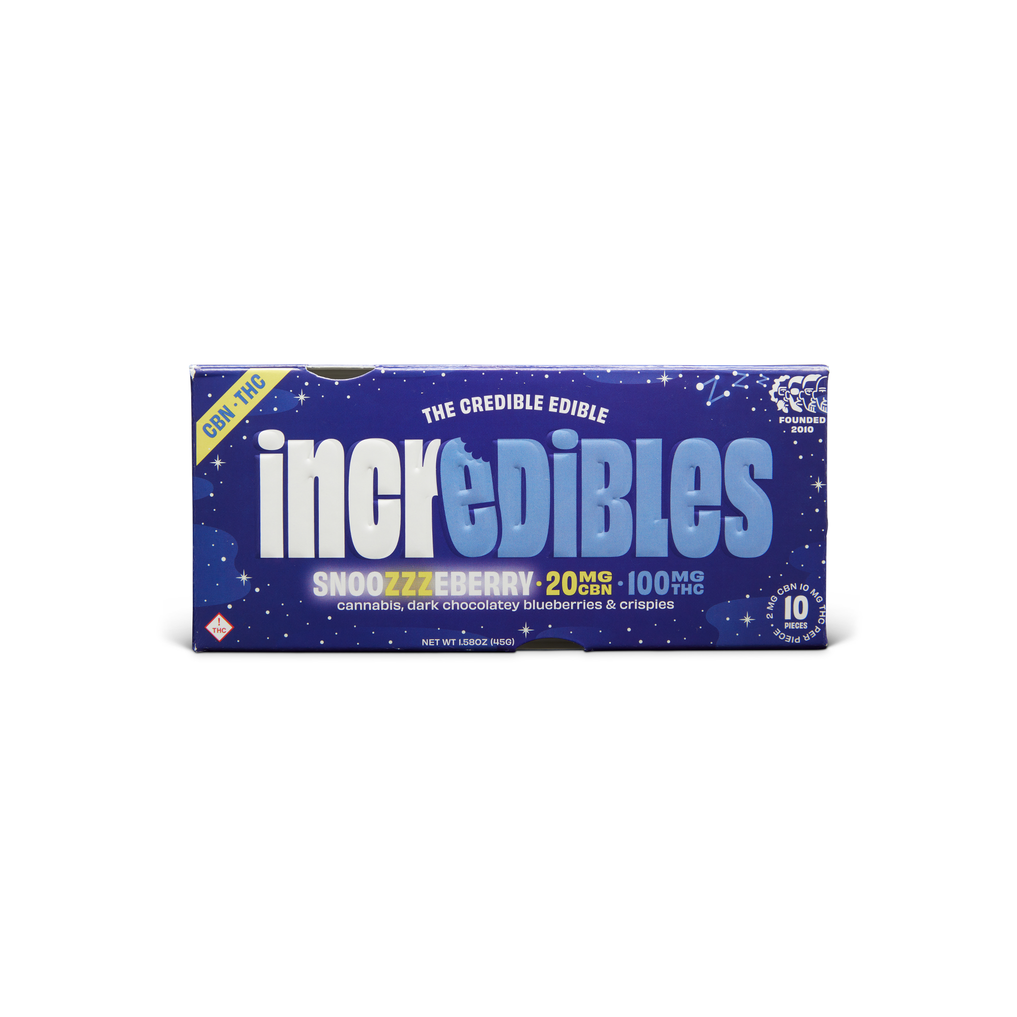 Photograph of product: Incredibles Snoozzzeberry 5:1 TH-oui:CBN Chocolate 100mg