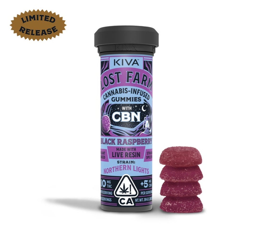 Photograph of product: 10:5 BLACK RASPBERRY CBN LIVE RESIN GUMMIES 10 PACK 100MG