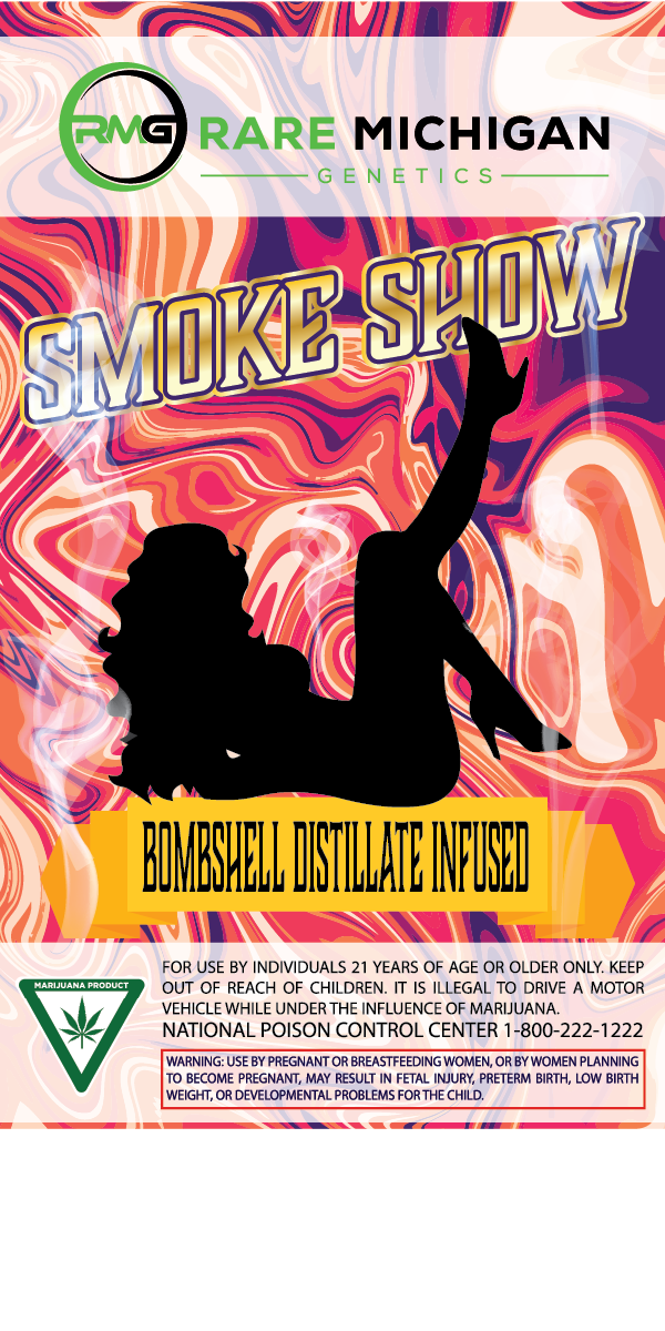 Photograph of product: Bombshell Infused Pre-Roll | Rare Michigan Genetics | 1g