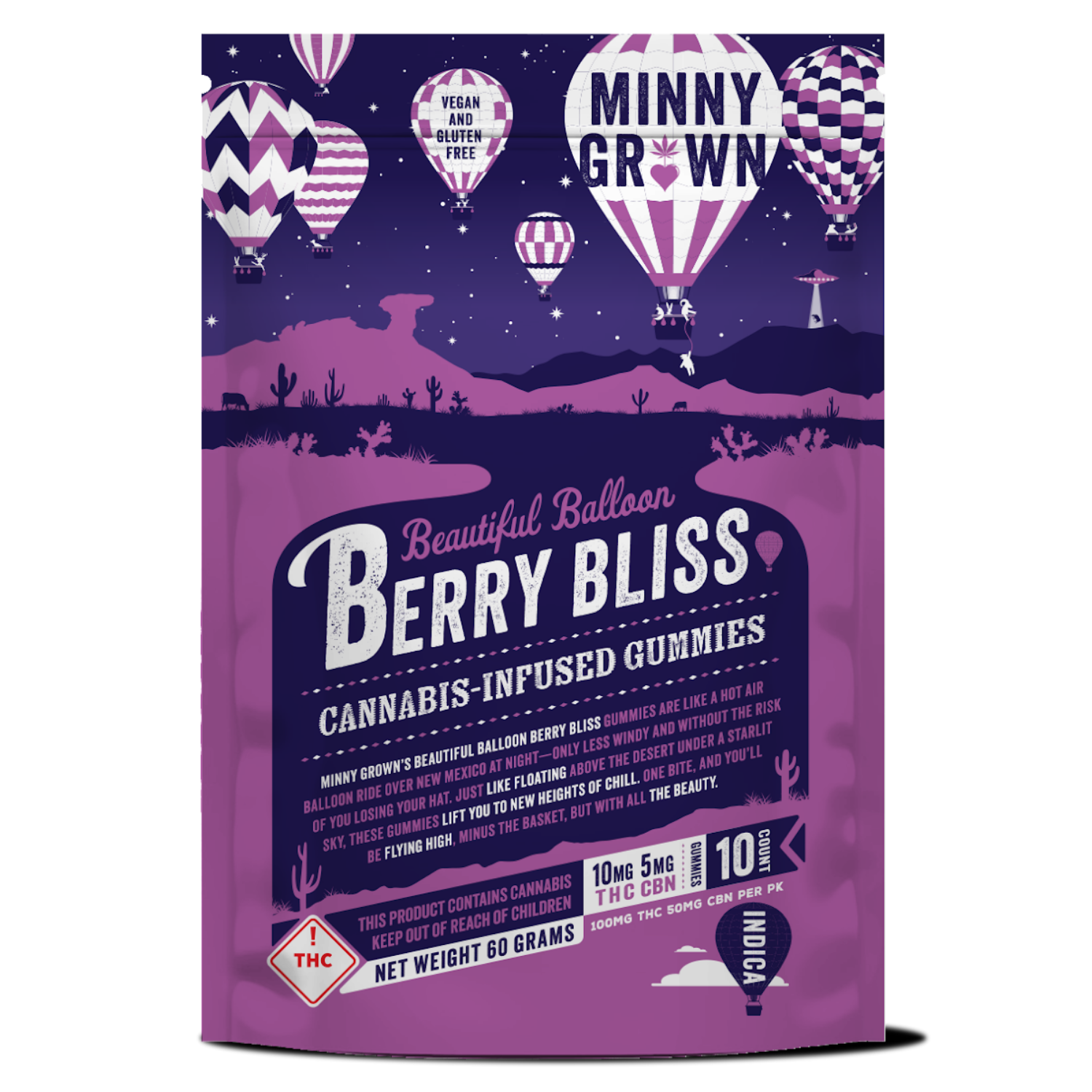 Photograph of product: My Beautiful Balloon Berry Bliss 10ct Gummies (TH-oui & CBN) by Minny Grown