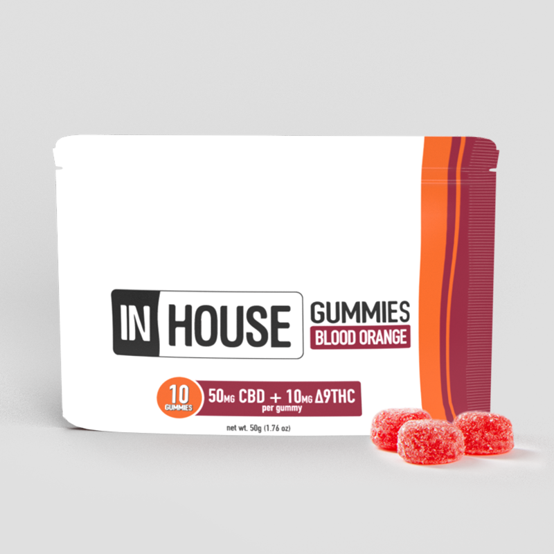 Photograph of product: Blood Orange Gummies | 50mg CBD + 10mg TH-oui