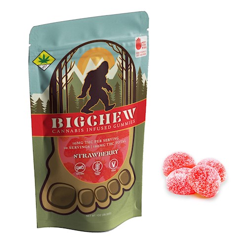 Photograph of product: BigChew Rosin Strawberry Gummies 100mg