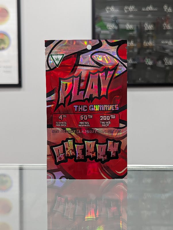 Photograph of product: PLAY - Cherry - Gummies 4x50mg