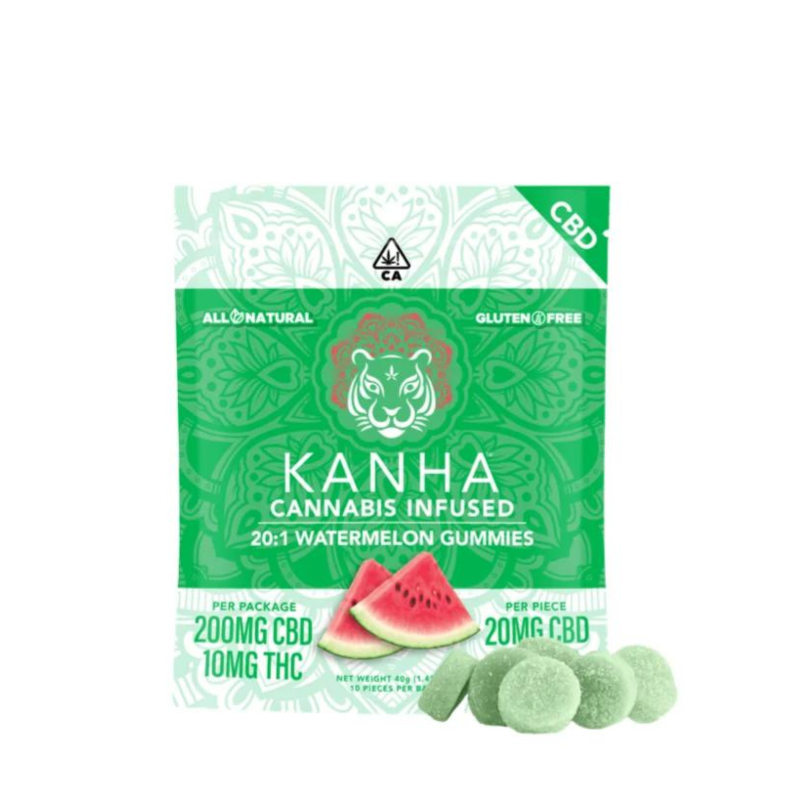 Photograph of product: 100mg 10pk Gummies | Watermelon | Kanha