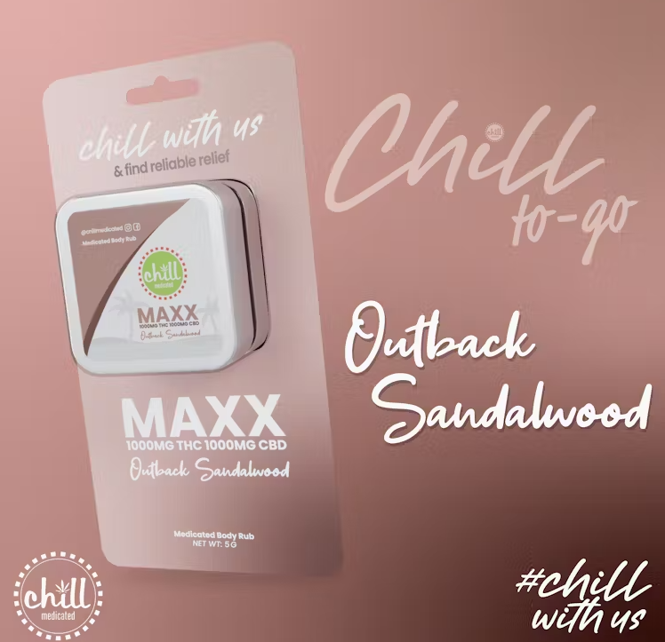 Photograph of product: Topical | Outback Sandalwood Maxx | 1000mg:1000mg | Chill