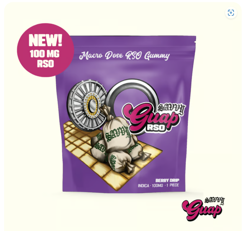 Photograph of product: Berry Drip Guap | 100mg | 1pk RSO Gummy | Savvy