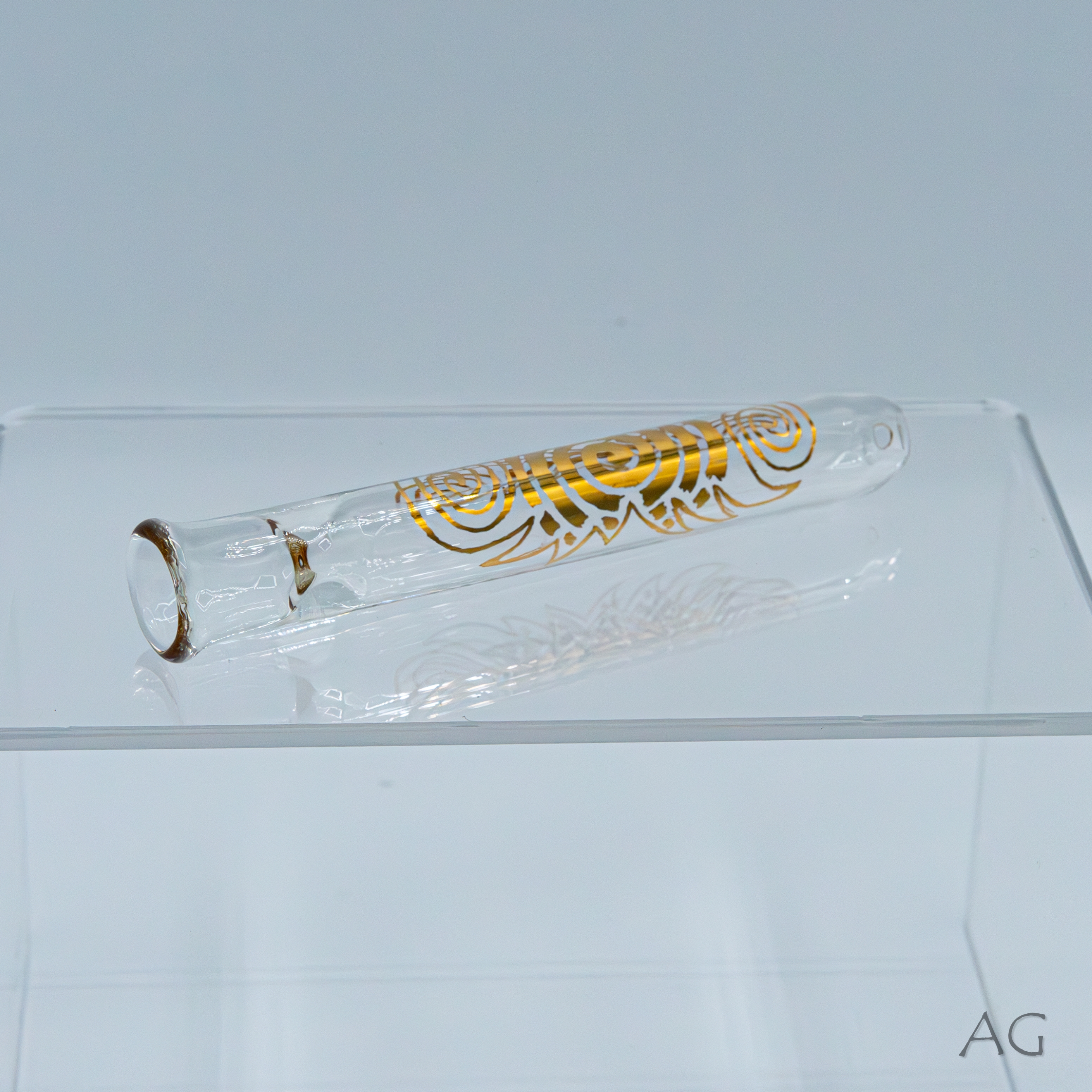 Photograph of product: Glass Enthusiast - Chillum w/ Gold Leaf - Glass Chillum