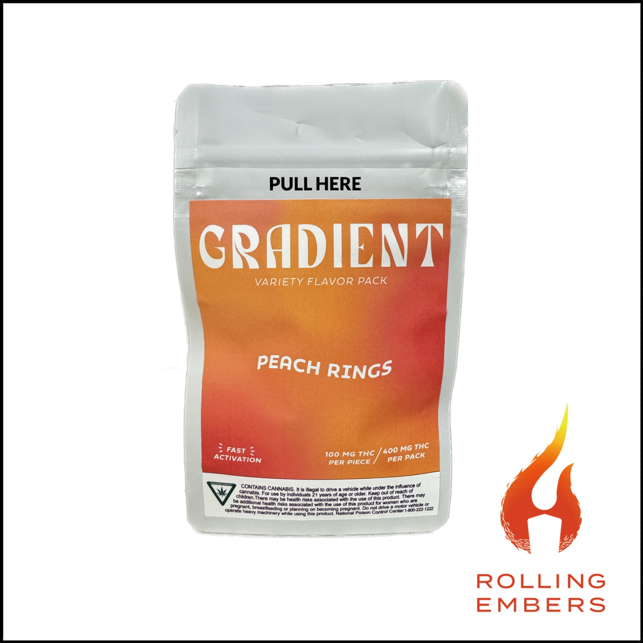 Photograph of product: Gradient | Peach Rings | Gummies | 400mg