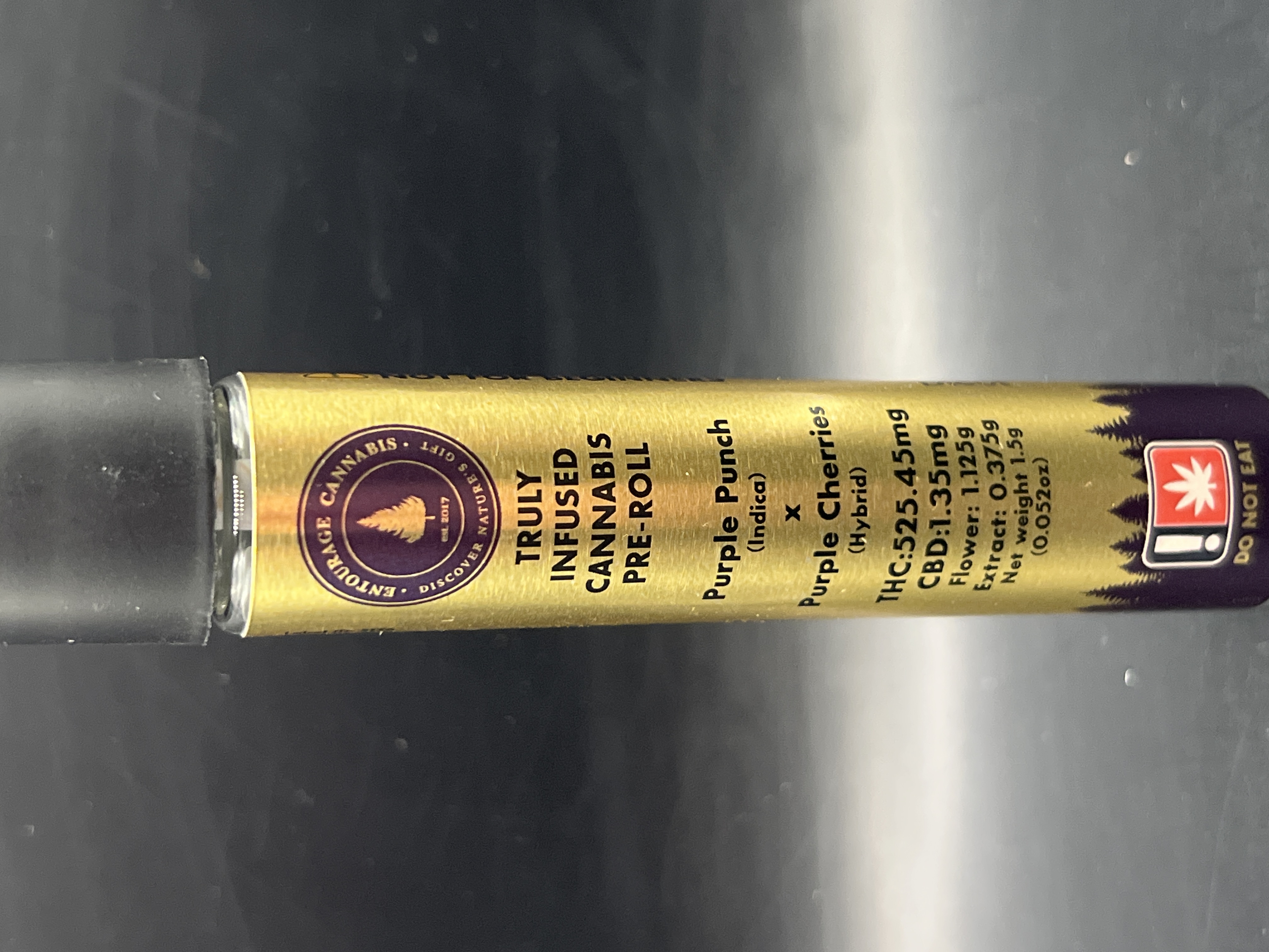 Photograph of product: Entourage Purple Punch x Purple Cherries Infused Pre-Roll