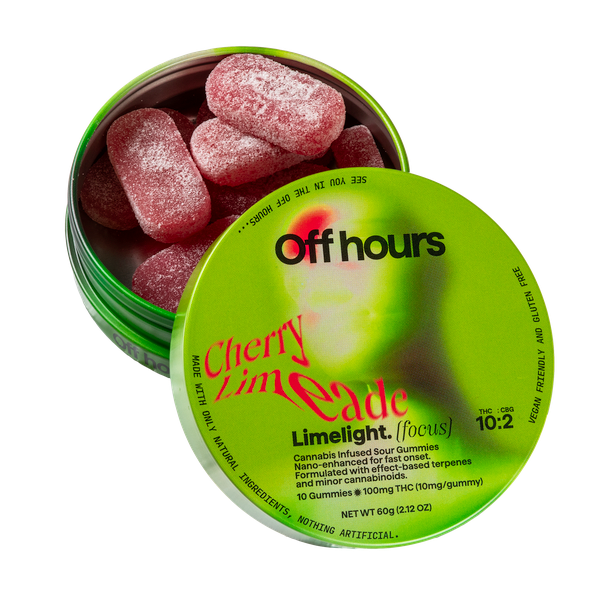Photograph of product: Off Hours | Limelight Cherry Limeade | 10pk 100mg Gummies