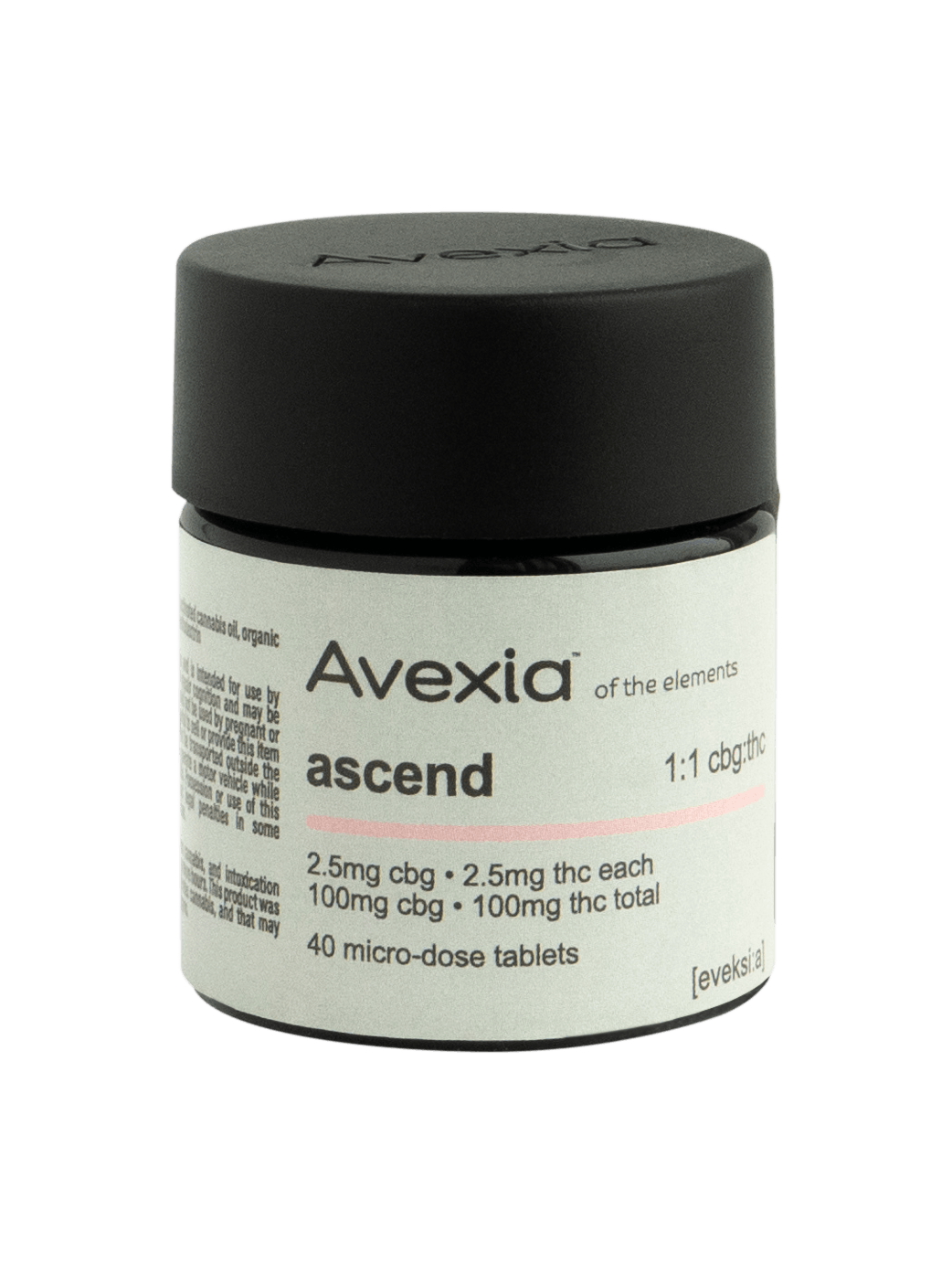 Photograph of product: Avexia | Ascend | 1:1 CBG:TH-oui | Tablets | 40pk x 2.5mg