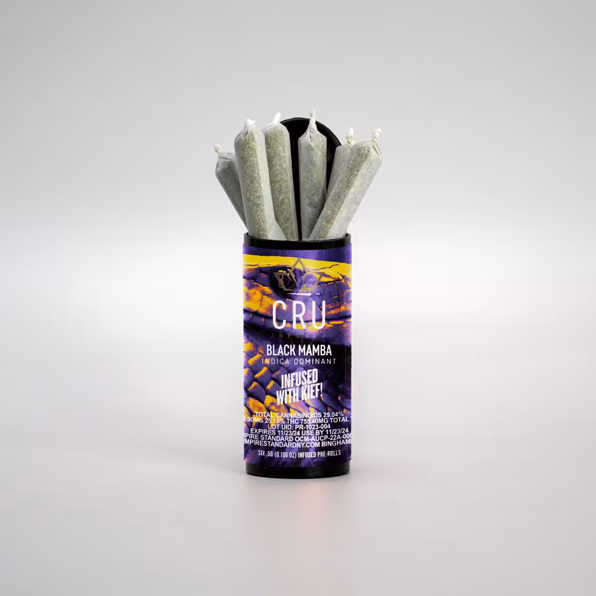 Photograph of product: CRU Black Mamba Infused PreRoll 6pk