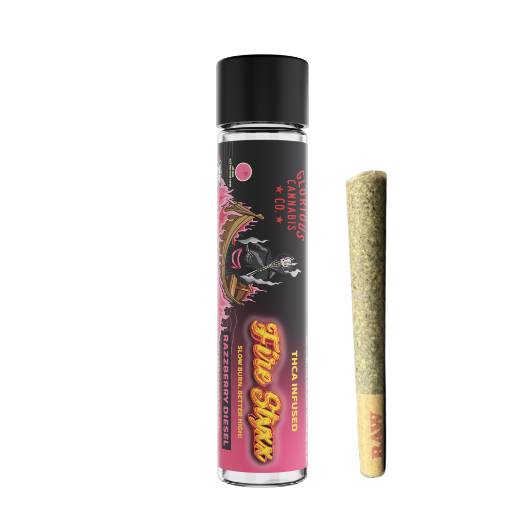 Photograph of product: Fire Styxx | Razzberry Diesel Infused Pre-Roll | 1g