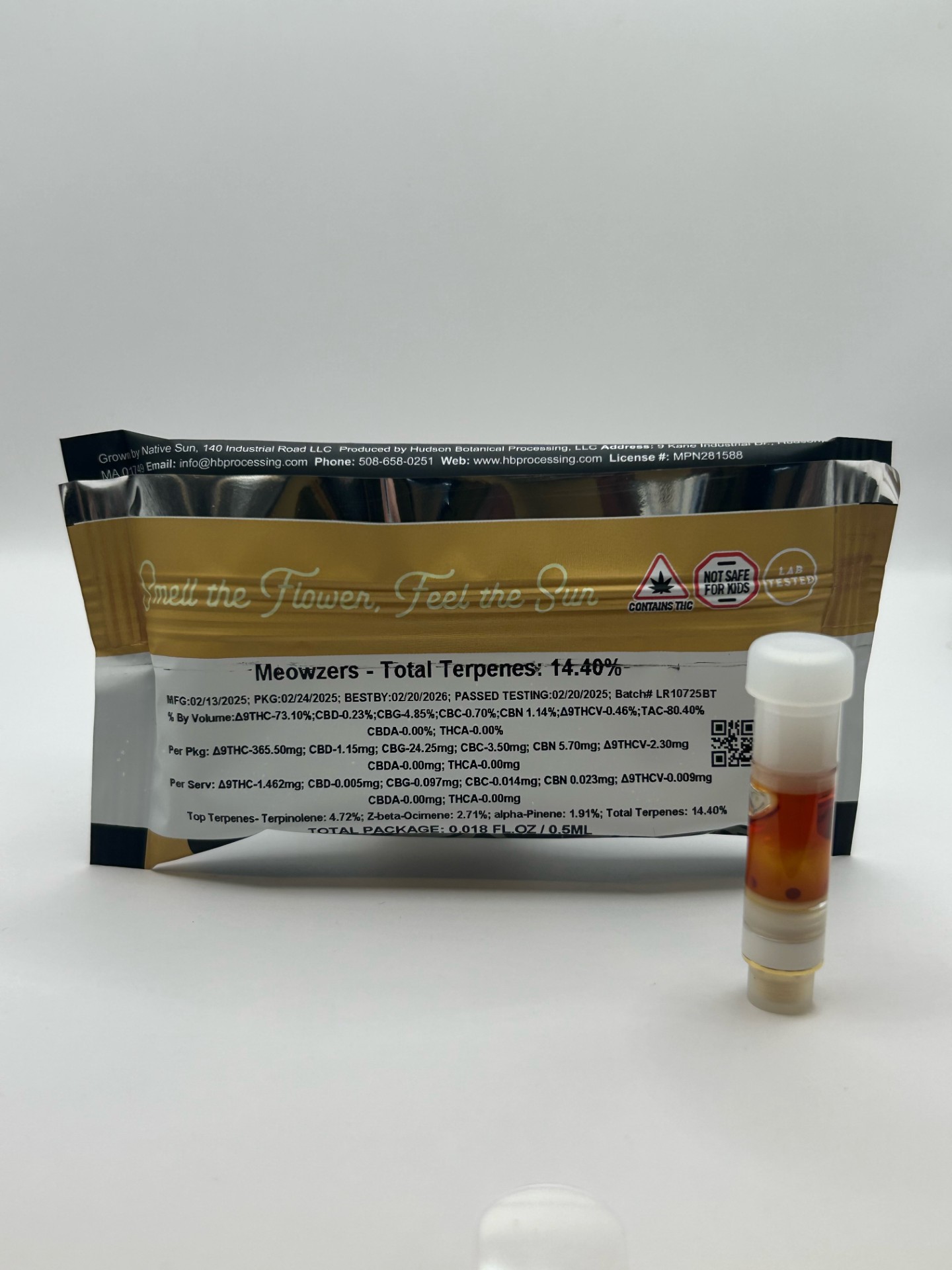 Photograph of product: Native Sun | Live Resin - Meowzers | 0.5g Cartridge