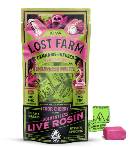 Photograph of product: Lost Farm Rosin Chews 100mg - Dragon Fruit 'Trop Cherry' (SH)