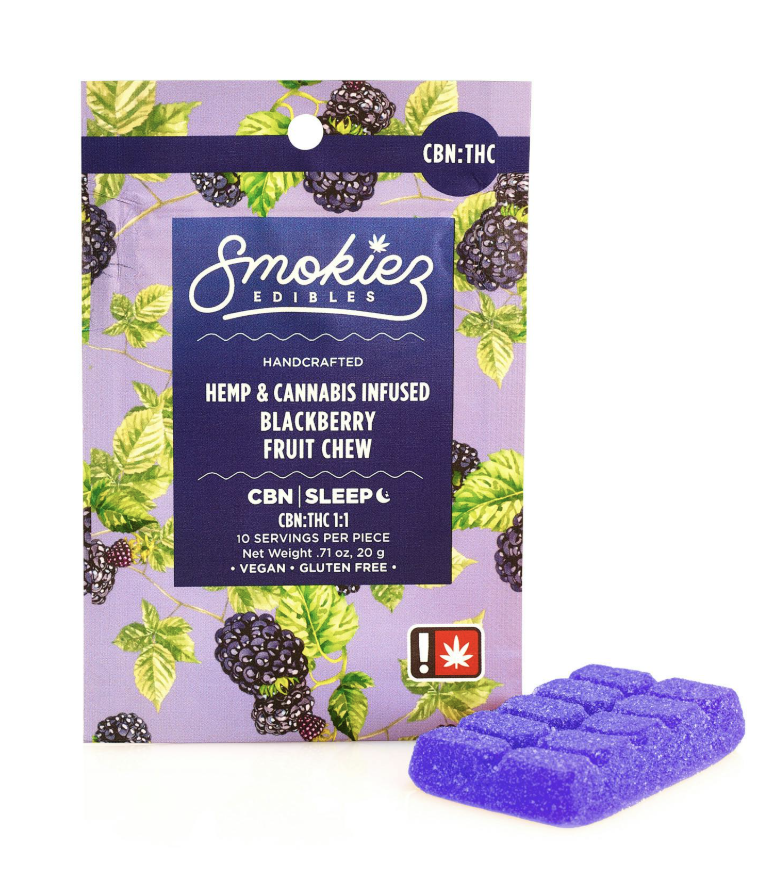 Photograph of product: Smokiez | 1pc Fruit Chew | Blackberry (TH-oui:CBN)
