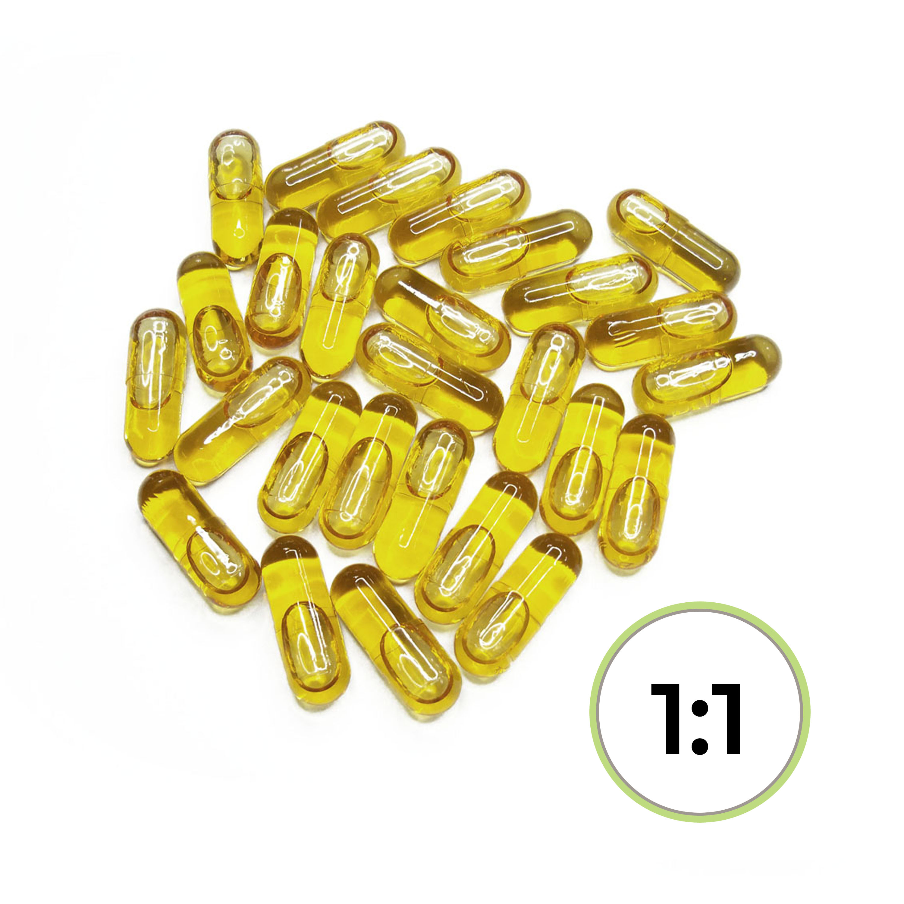 Photograph of product: Capsules 20mg 1:1 CBD:TH-oui (28 Pack)