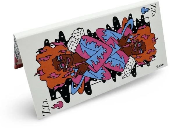 Photograph of product: "Queen of Flames" by Trap Bob | ZZZ's King Sized Organic Hemp Rolling Booklet w/ Tips