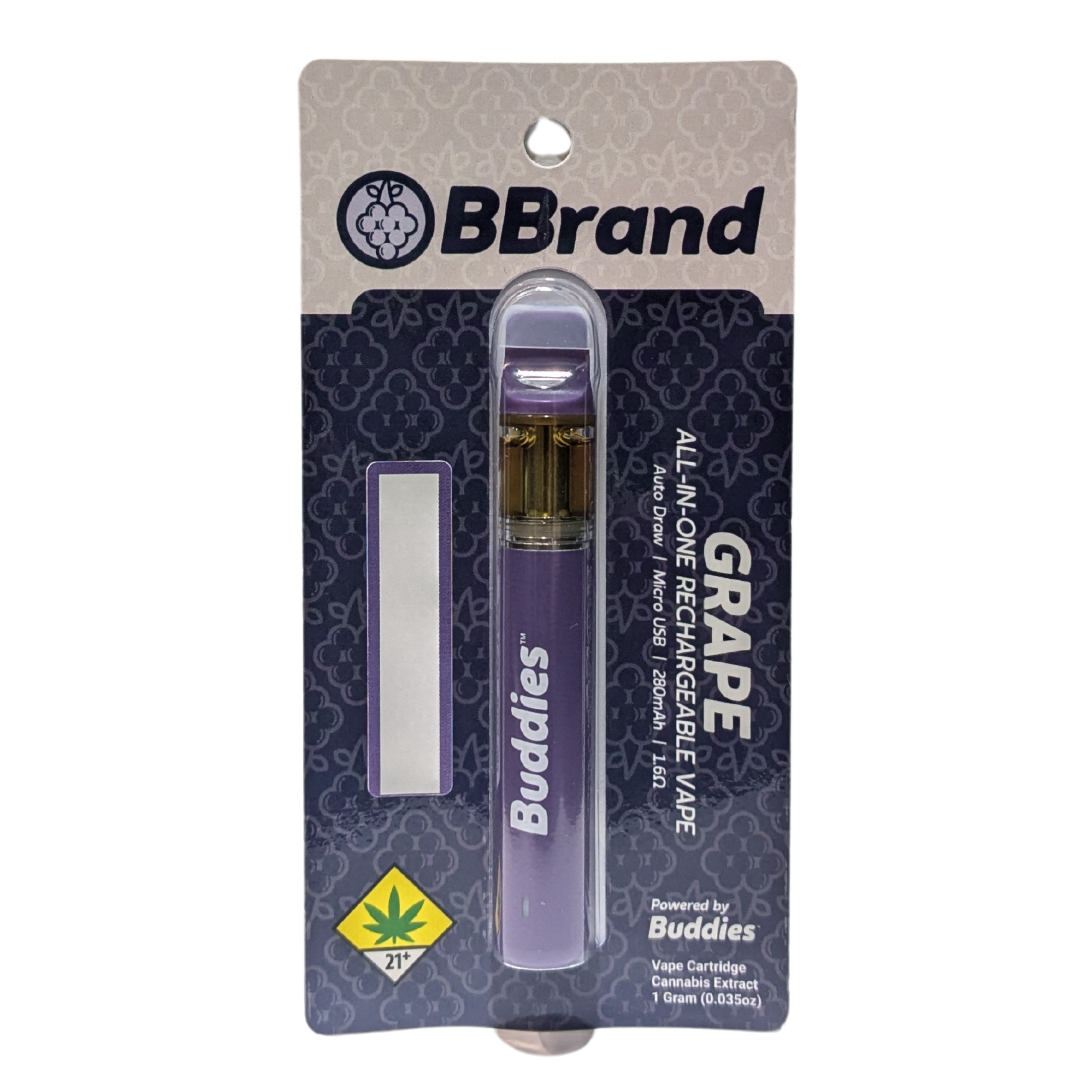 Photograph of product: Grape BBrand Flavored Disposable | 1g