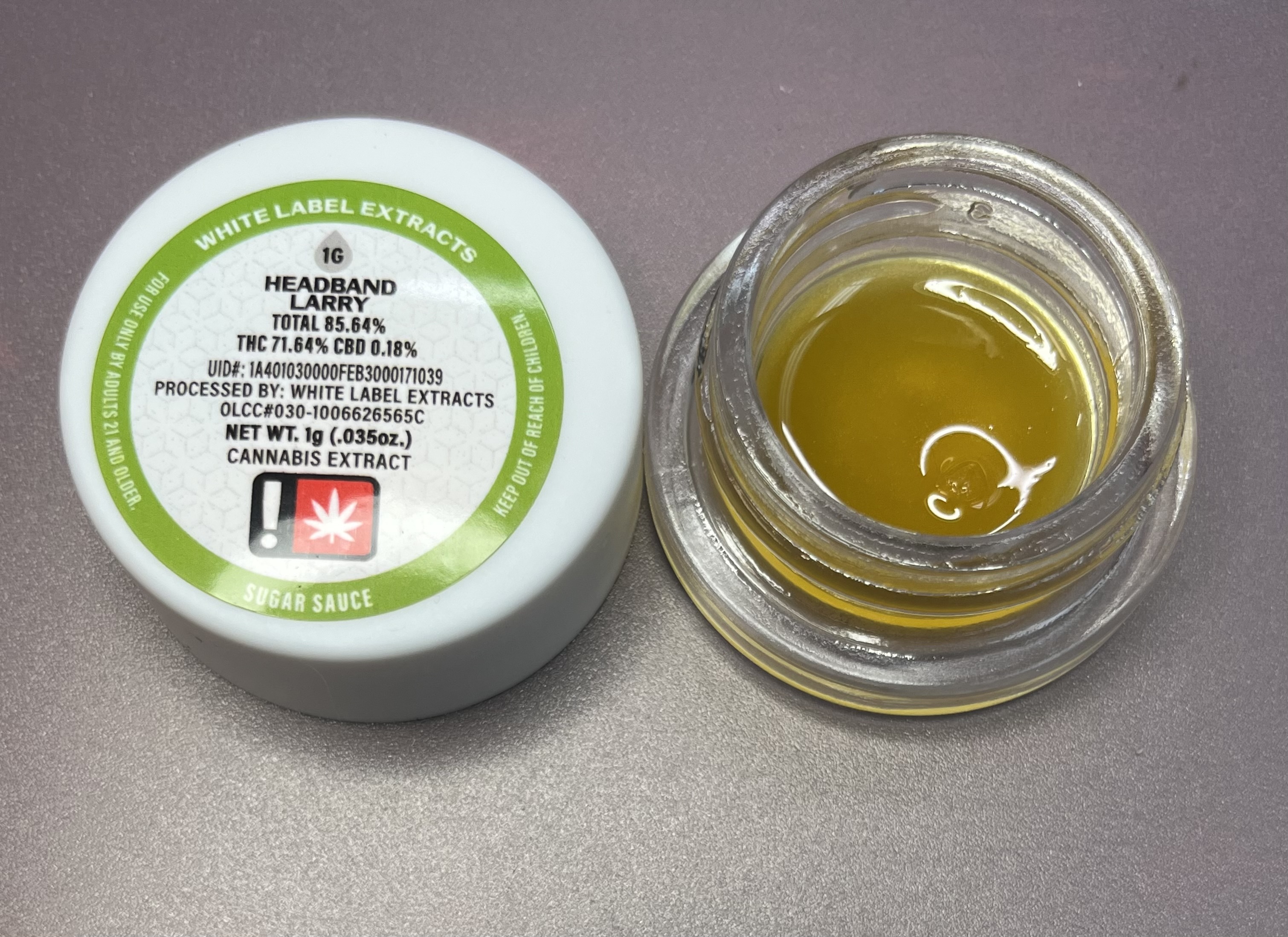 Photograph of product: Headband Larry Cured Resin - White Label Extracts