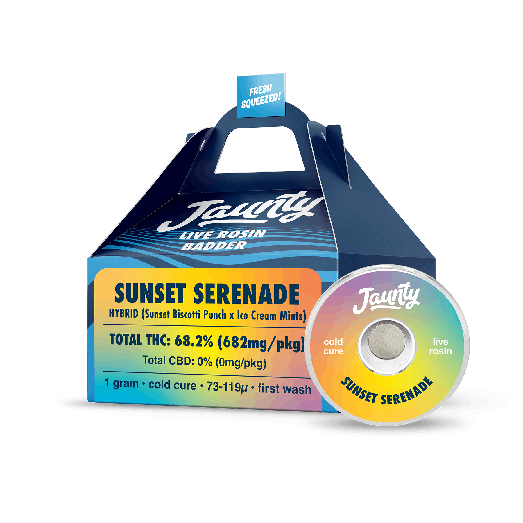 Photograph of product: Jaunty | Sunset Serenade | Live Rosin Badder | H | 1g