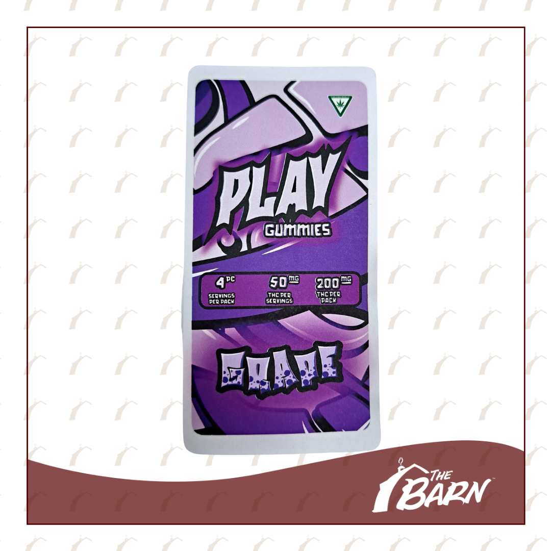 Photograph of product: Play 200mg Gummies - Grape 4x50 - REC
