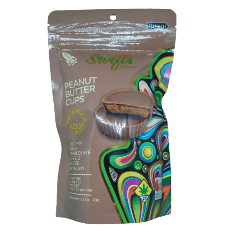 Photograph of product: 10pk Peanut Butter Cups Milk Chocolate MAX TH-oui CBD CBG CBN 500g gls