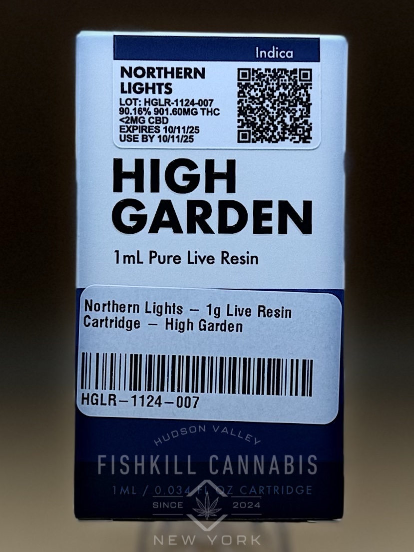 Photograph of product: Northern Lights | 1g Live Resin Cartridge | High Garden