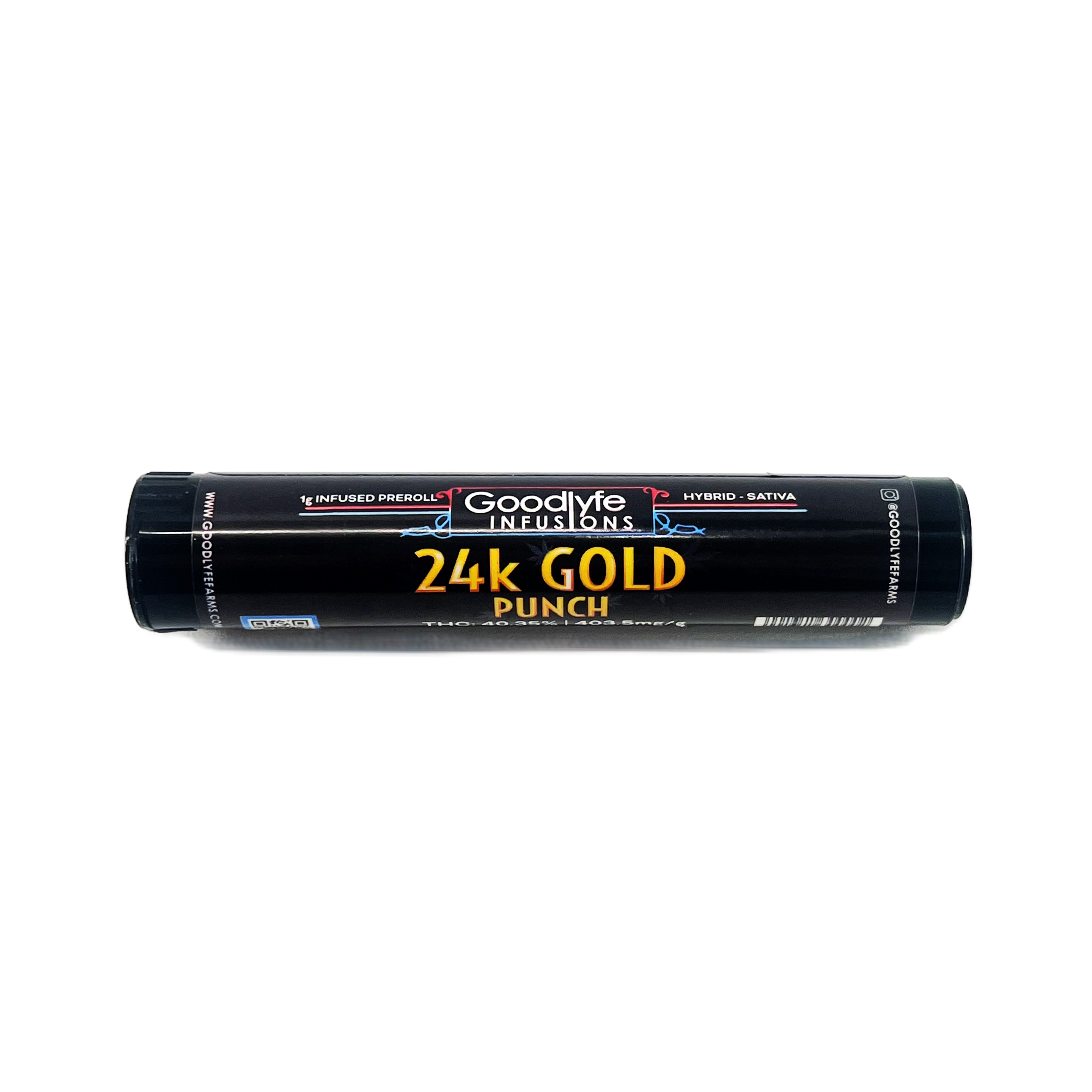 Photograph of product: Goodlyfe Infusions | 24k Gold Punch | Pre Roll | 1g