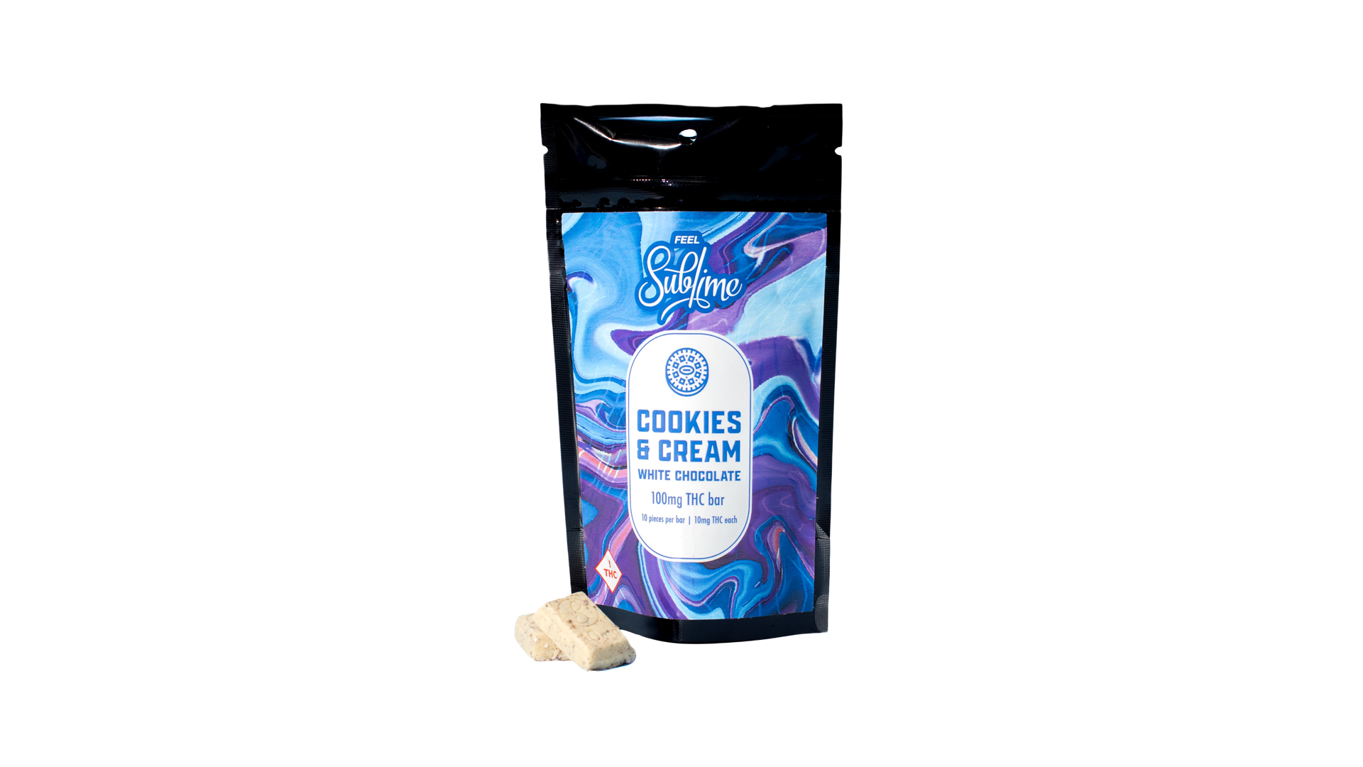 Photograph of product: Sublime | Cookies & Cream Chocolate | 100MG