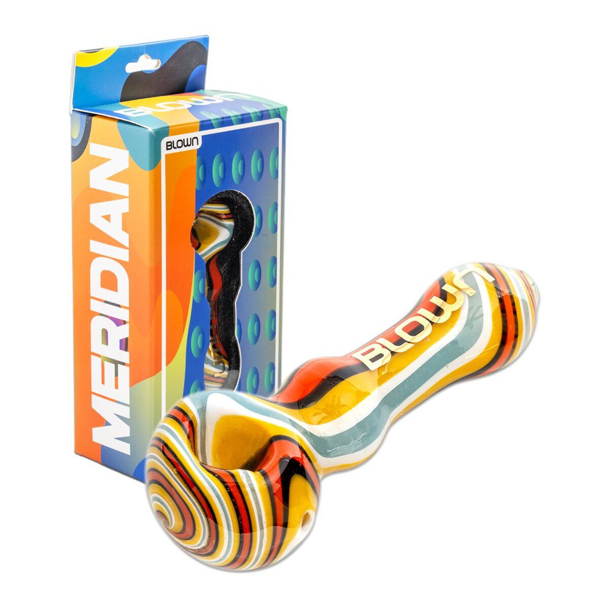 Photograph of product: Blown Glassworks | The Meridian 4" Multicolored Handpipe