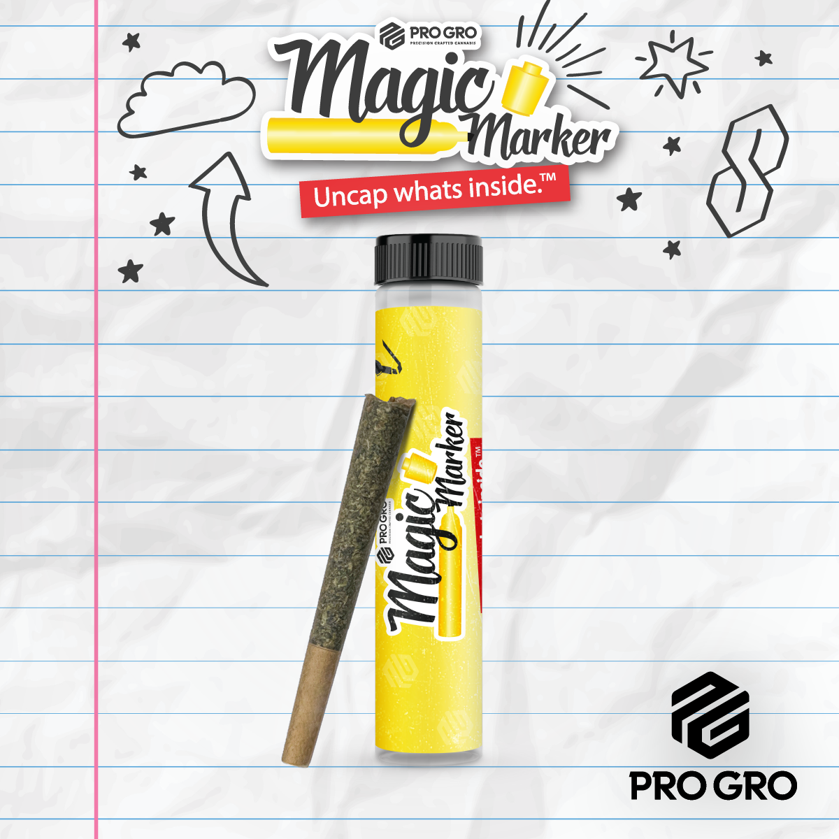 Photograph of product: Magic Marker Pre-Roll | Pro Gro | 1g (2/$12)